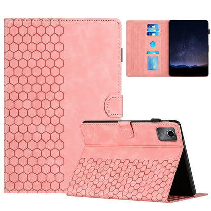 For Lenovo Tab M11 / Xiaoxin Pad 2024 Honeycomb Embossed Leather Smart Tablet Case(Pink) - Lenovo by buy2fix | Online Shopping UK | buy2fix