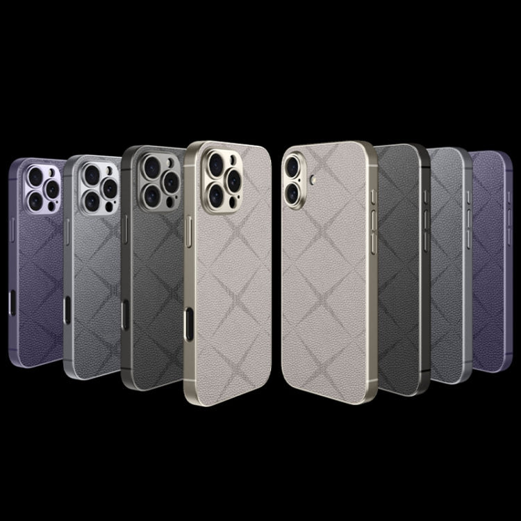 For iPhone 16 Pro Max GKK Asterism Metal Paint Skin Feel Leather Full Coverage Phone Case(Titanium Grey) - iPhone 16 Pro Max Cases by GKK | Online Shopping UK | buy2fix