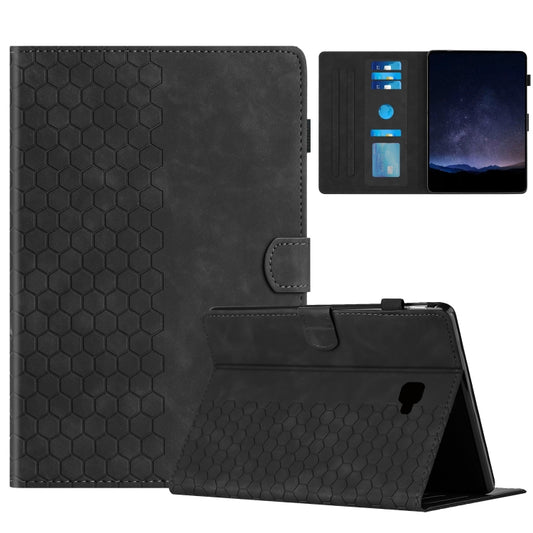 For Samsung Galaxy Tab A 10.1 2016 T580 Honeycomb Embossed Leather Smart Tablet Case(Black) - Tab A 10.1 by buy2fix | Online Shopping UK | buy2fix