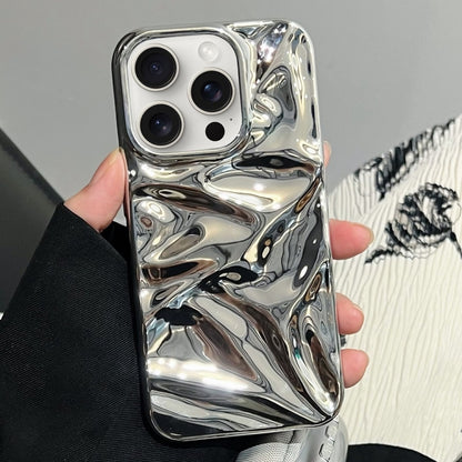 For iPhone 16 Pro Max Water Ripple Electroplating Paint TPU Phone Case(Bright Silver) - iPhone 16 Pro Max Cases by buy2fix | Online Shopping UK | buy2fix