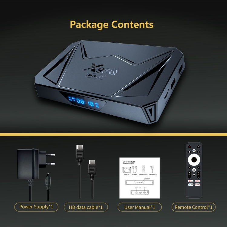 X96Q Pro+ Cortex-A55 Android 14 Octa-core CPU 4K HD Internet Set-top Box, RAM:4GB+32GB(UK Plug) - Others by buy2fix | Online Shopping UK | buy2fix