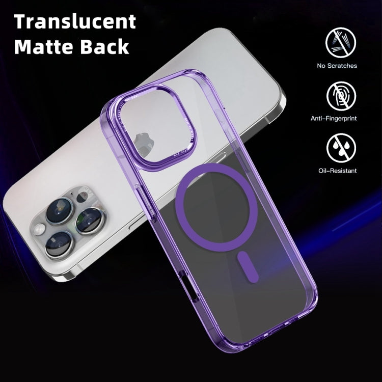 For iPhone 16 Pro Max Ice Color Magnetic Series Magsafe Magnetic PC Hybrid TPU Phone Case(Purple) - iPhone 16 Pro Max Cases by buy2fix | Online Shopping UK | buy2fix