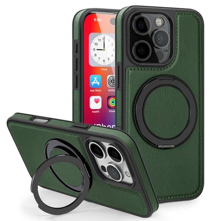 For iPhone 16 Pro Yashi 360 Degree Rotating MagSafe Holder Phone Case(Dark Green) - iPhone 16 Pro Cases by buy2fix | Online Shopping UK | buy2fix