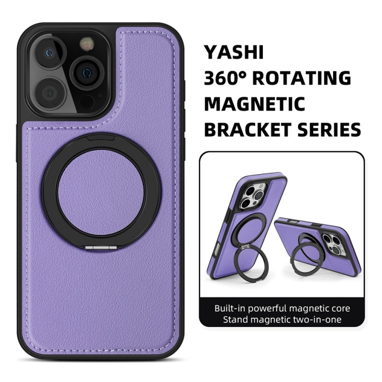 For iPhone 16 Pro Yashi 360 Degree Rotating MagSafe Holder Phone Case(Purple) - iPhone 16 Pro Cases by buy2fix | Online Shopping UK | buy2fix