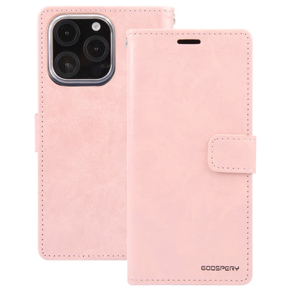 For iPhone 16 Pro GOOSPERY BLUE MOON Crazy Horse Texture Leather Phone Case(Rose Gold) - iPhone 16 Pro Cases by GOOSPERY | Online Shopping UK | buy2fix