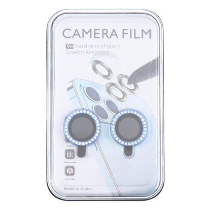 For iPhone 16 / 16 Plus 9H Point Drill Camera Lens Protector Ring(Blue) - iPhone 16 Plus Tempered Glass by buy2fix | Online Shopping UK | buy2fix