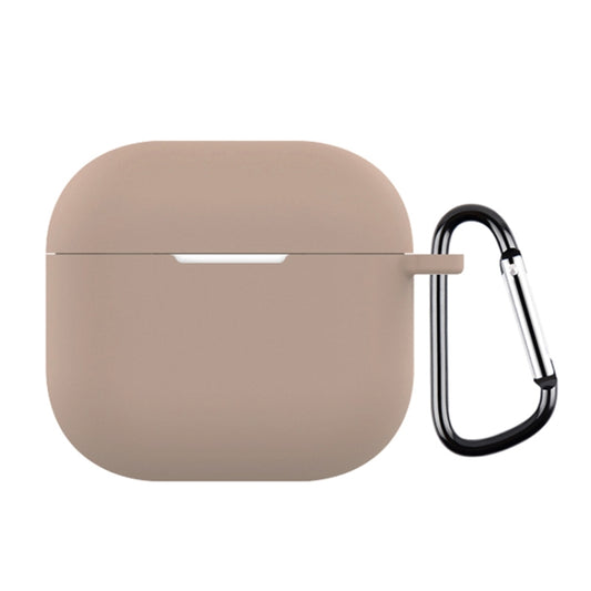 For AirPods 4 Silicone Earphone Protective Case with Hook(Milk Tea Color) - For AirPods 4 by buy2fix | Online Shopping UK | buy2fix