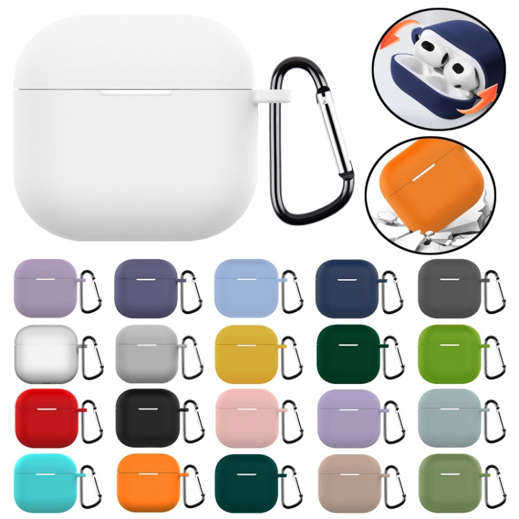 For AirPods 4 Silicone Earphone Protective Case with Hook(Grey) - For AirPods 4 by buy2fix | Online Shopping UK | buy2fix