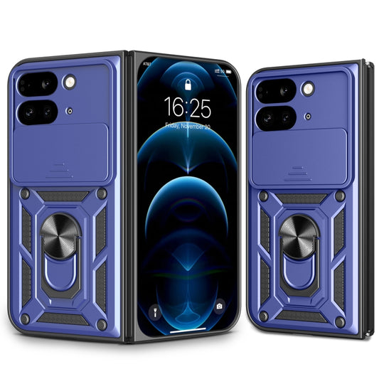 For Google Pixel 9 Pro Fold Sliding Camera Cover Design TPU+PC Phone Case(Blue) - Google Cases by buy2fix | Online Shopping UK | buy2fix