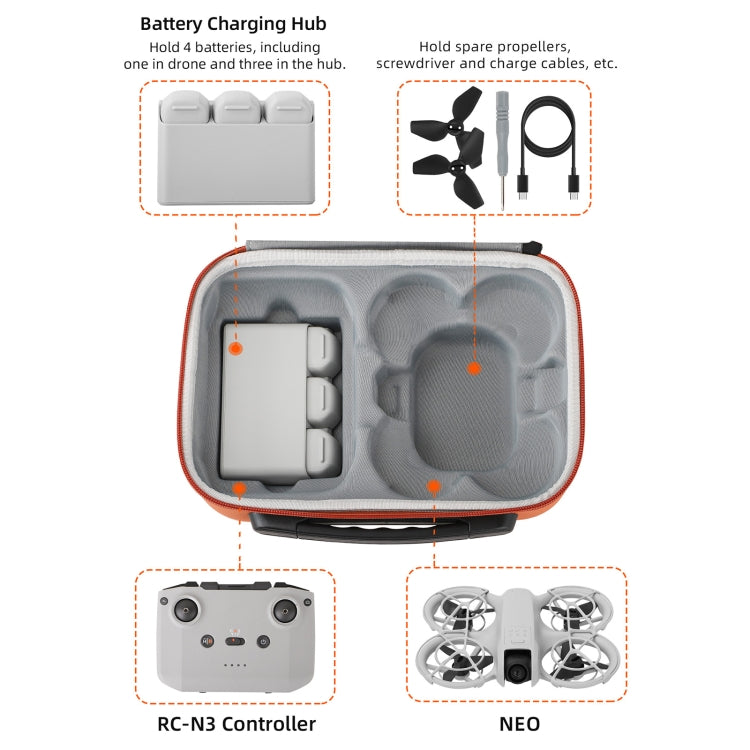 For DJI Neo Sunnylife Drone Batteries Kit Storage Case Box Suitcase(Black) - Backpacks & Bags by Sunnylife | Online Shopping UK | buy2fix