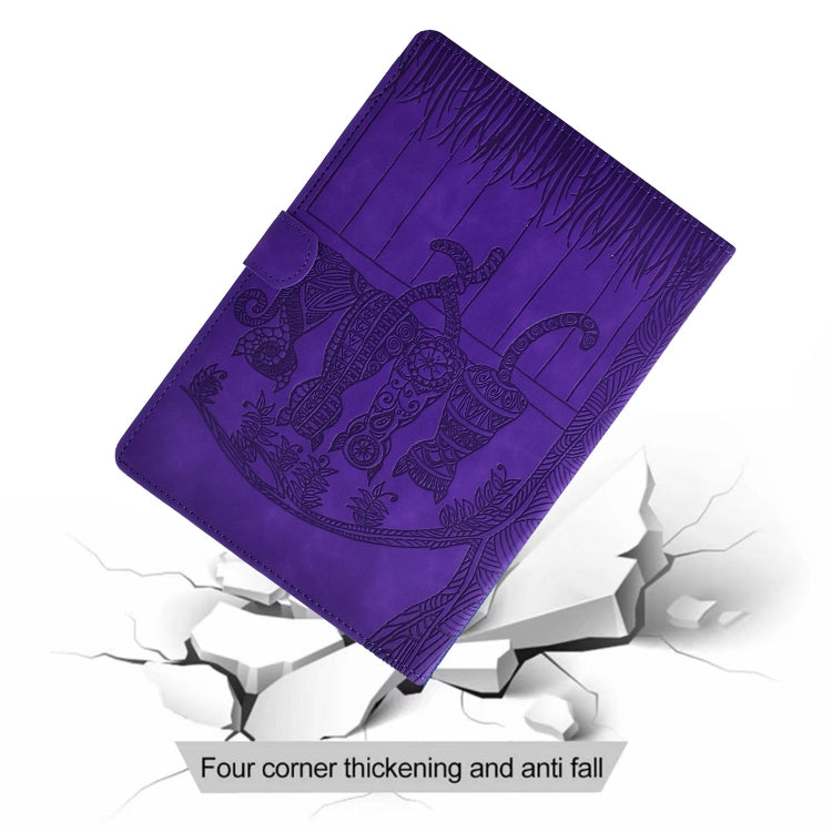 For Samsung Galaxy Tab S9 / S9 FE Cats Embossed Leather Smart Tablet Case(Purple) - Galaxy Tab S9 Cases by buy2fix | Online Shopping UK | buy2fix