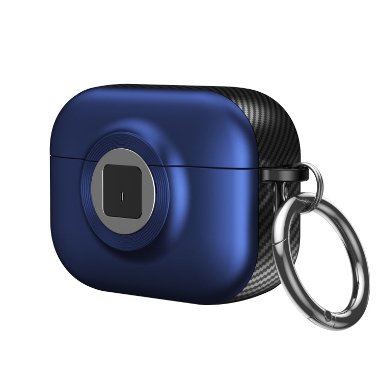 For AirPods Pro Camera Series PC + TPU Headset Shockproof Carbon Fibre Case(Blue) - For AirPods Pro by buy2fix | Online Shopping UK | buy2fix