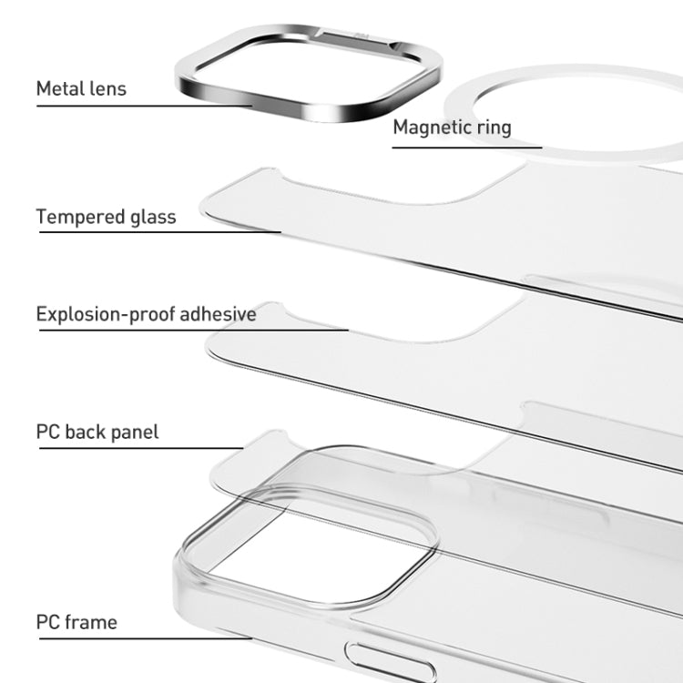 For iPhone 16 ZGA Magsafe Clear PC Tempered Glass Phone Case(Frosted White) - iPhone 16 Cases by ZGA | Online Shopping UK | buy2fix