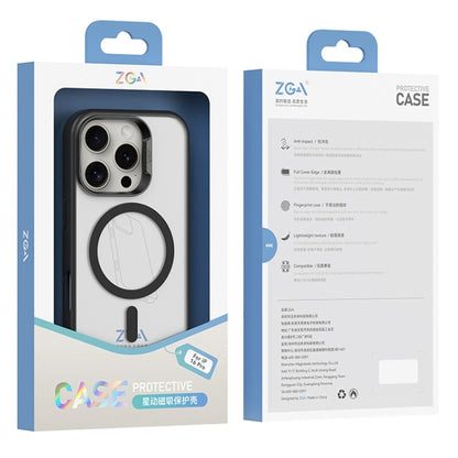 For iPhone 16 Pro ZGA Magsafe Frosted PC Hybrid TPU Phone Case(Black) - iPhone 16 Pro Cases by ZGA | Online Shopping UK | buy2fix