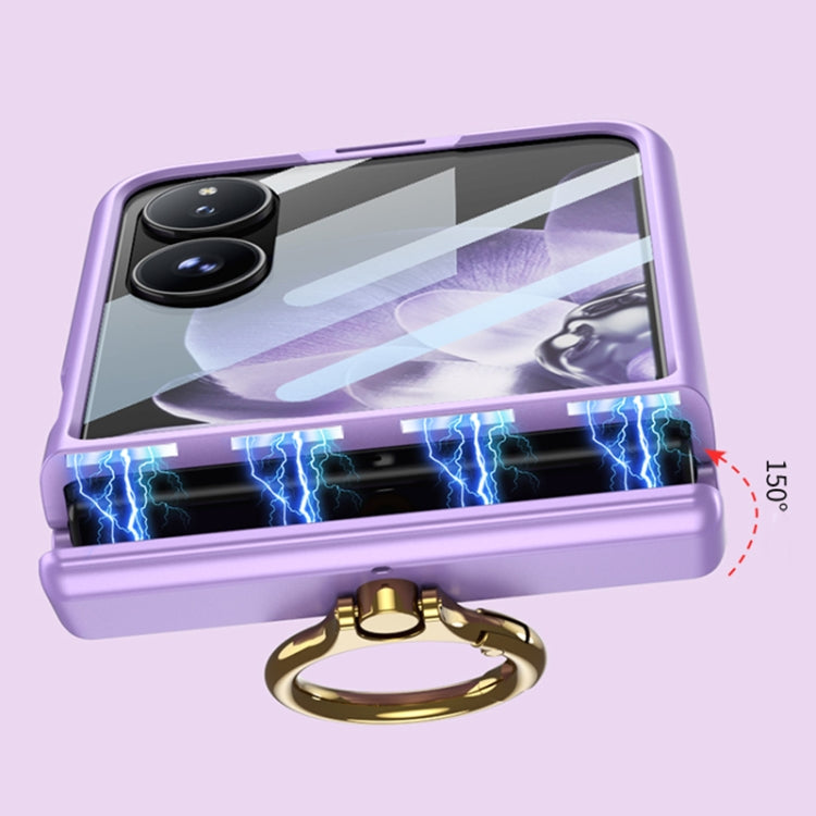 For Xiaomi Mix Flip GKK Integrated Magnetic Hinged Flip Case with Ring Holder(Purple) - Mix Flip Cases by GKK | Online Shopping UK | buy2fix