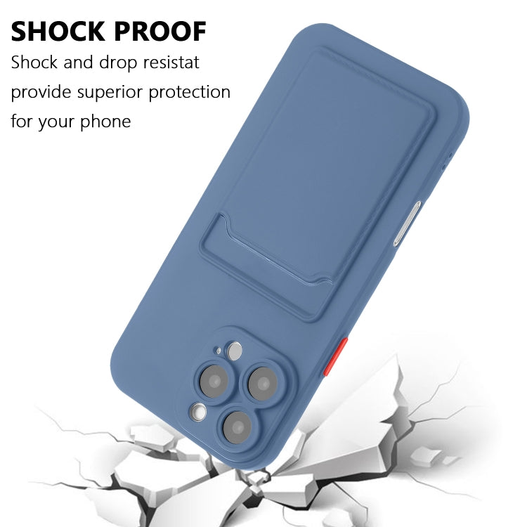 For iPhone 16 Pro Skin Feel Card Contrast Color Button TPU Phone Case(Sky Blue) - iPhone 16 Pro Cases by buy2fix | Online Shopping UK | buy2fix