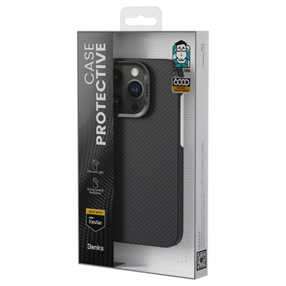 For iPhone 16 Pro Benks Classic Kevlar 600D Fiber MagSafe Phone Case(Black) - iPhone 16 Pro Cases by Benks | Online Shopping UK | buy2fix