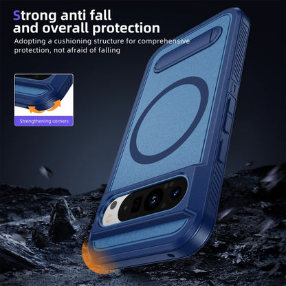 For Google Pixel 9 Pro Guard MagSafe Holder Matte PC Hybrid TPU Phone Case(Royal Blue) - Google Cases by buy2fix | Online Shopping UK | buy2fix