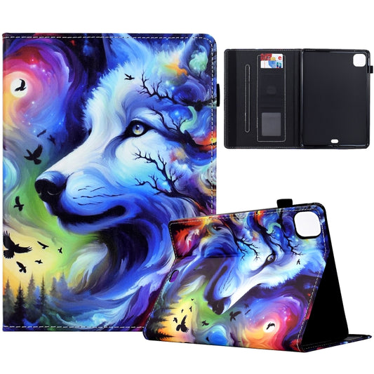 For iPad Air 11 2024 Painted Pattern Leather Tablet Case(Star Wolf) - iPad Air 11 2024 Cases by buy2fix | Online Shopping UK | buy2fix