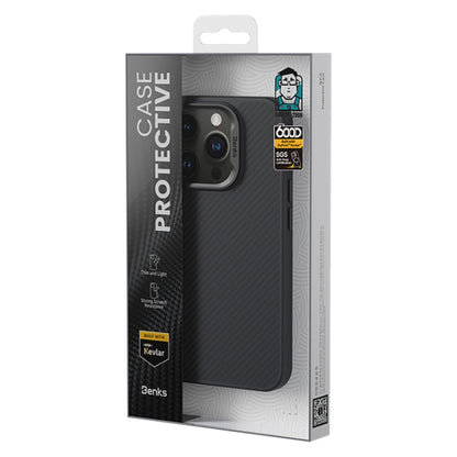 For iPhone 16 Pro Benks 600D Kevlar Fiber MagSafe Shockproof Phone Case(Black) - iPhone 16 Pro Cases by Benks | Online Shopping UK | buy2fix