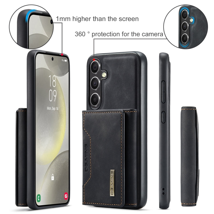 For Samsung Galaxy S24 FE 5G DG.MING M2 Series 3-Fold Multi Card Bag + Magnetic Phone Case(Black) - Galaxy S24 FE 5G Cases by DG.MING | Online Shopping UK | buy2fix