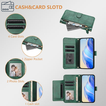 For Boost Mobile Celero 5G 2024 / Celero 3 Multi-Card Slots Zipper Wallet Leather Phone Case(Green) - More Brand by buy2fix | Online Shopping UK | buy2fix