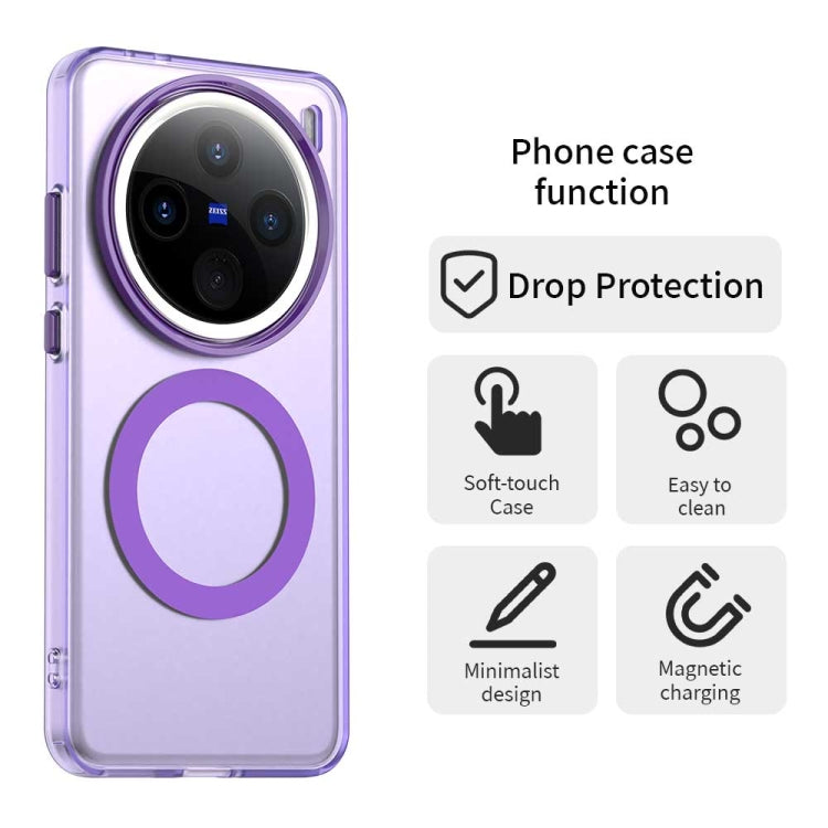 For vivo X200 Pro Candy Magsafe PC Hybrid TPU Phone Case(Purple) - X200 Pro Cases by buy2fix | Online Shopping UK | buy2fix