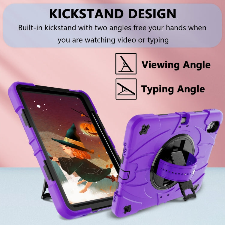 For iPad Air 11 2024 / 10.9 2022 Bat Hand Grip Turntable Stand Tablet Case(Purple Black) - iPad Air 11 2025 / 2024 Cases by buy2fix | Online Shopping UK | buy2fix