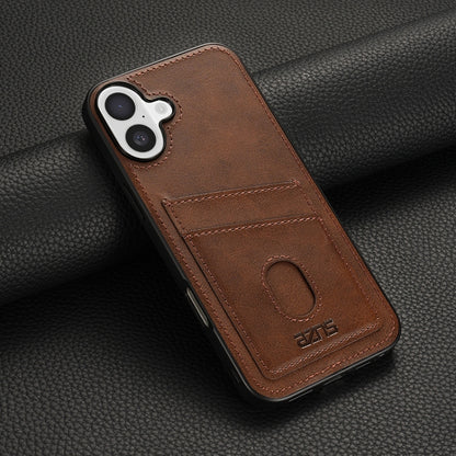 For iPhone 16 AZNS K1 Series Card Slot Business Phone Case(Brown) - iPhone 16 Cases by AZNS | Online Shopping UK | buy2fix