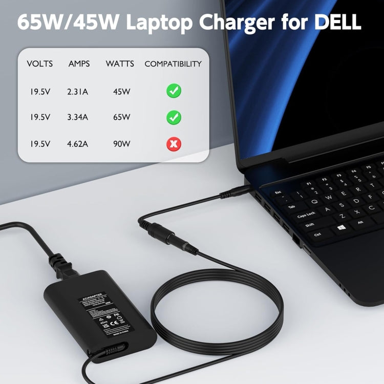 65W 19.5V 3.34A Laptop Notebook Power Adapter For Dell 7.4 x 5.0, Plug:US Plug - For Dell by buy2fix | Online Shopping UK | buy2fix