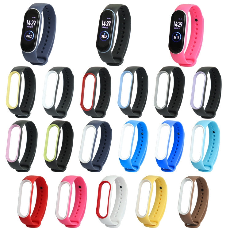 For Xiaomi Mi Band 5 Two-color TPE Watch Band(Dark Blue+White) - Watch Bands by buy2fix | Online Shopping UK | buy2fix