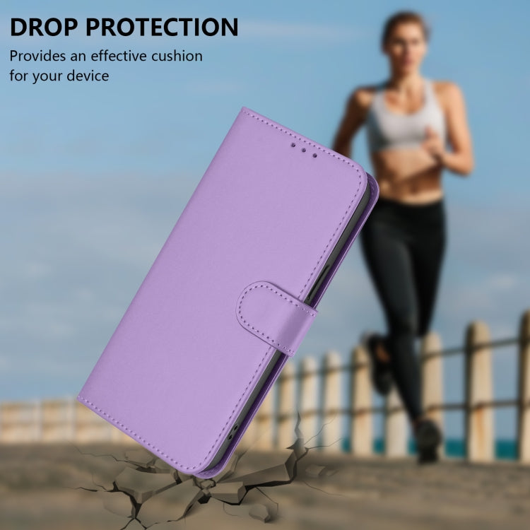 For Boost MobIle Celero 5G 2024 / 3 5G Skin Feel Solid Color Leather Phone Case with Lanyard(Lavender Purple) - More Brand by buy2fix | Online Shopping UK | buy2fix