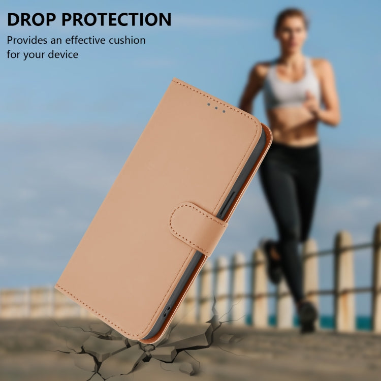 For Sony Xperia 10 VI 2024 Skin Feel Solid Color Leather Phone Case with Lanyard(Nude) - Sony Cases by buy2fix | Online Shopping UK | buy2fix