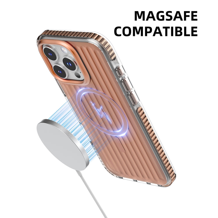 For iPhone 16 Pro Max Mutural Corrugated Texture Magsafe Magnetic Shockproof Phone Case(Silver) - iPhone 16 Pro Max Cases by Mutural | Online Shopping UK | buy2fix