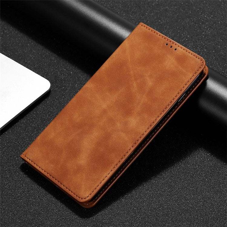 For iPhone 16 Pro Skin Feel Magnetic Leather Phone Case(Light Brown) - iPhone 16 Pro Cases by buy2fix | Online Shopping UK | buy2fix