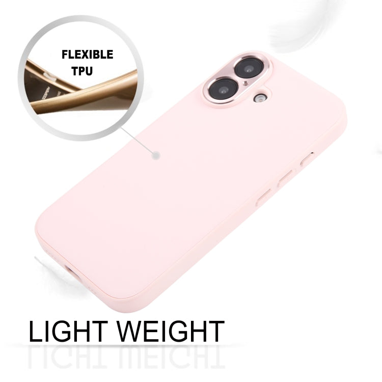 For iPhone 16 GEBEI Plain Leather TPU Hybrid PU Phone Case(Pink) - iPhone 16 Cases by GEBEI | Online Shopping UK | buy2fix