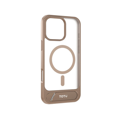 For iPhone 16 Pro Max TOTU PC-25 Skin Feel MagSafe Magnetic Stand Phone Case(Gold) - iPhone 16 Pro Max Cases by TOTUDESIGN | Online Shopping UK | buy2fix