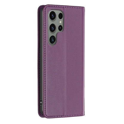 For Samsung Galaxy S25 Ultra 5G Magnetic Leather Phone Case(Dark Purple) - Galaxy S25 Ultra 5G Cases by buy2fix | Online Shopping UK | buy2fix