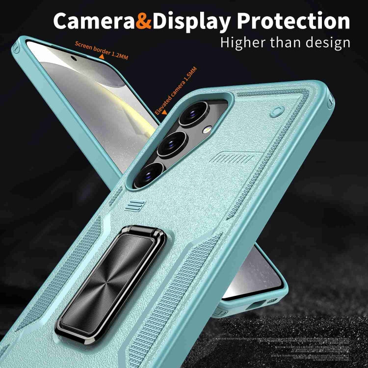 For Samsung Galaxy S25 Ultra 5G Ring Holder PC Hybrid TPU Phone Case(Blue) - Galaxy S25 Ultra 5G Cases by buy2fix | Online Shopping UK | buy2fix