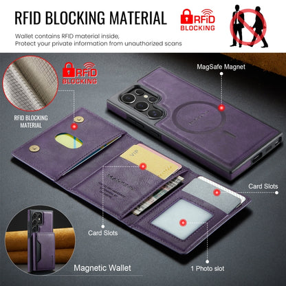 For Samsung Galaxy S24 Ultra 5G DG.MING MAGKING-K2 Series MagSafe RFID Card Bag Detachable Phone Case(Purple) - Galaxy S24 Ultra 5G Cases by DG.MING | Online Shopping UK | buy2fix