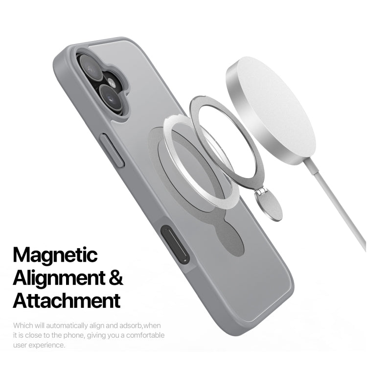 For iPhone 16 Plus DUX DUCIS Yind Series MagSafe TPU Hybrid PC Phone Case with Stand(Grey) - iPhone 16 Plus Cases by DUX DUCIS | Online Shopping UK | buy2fix