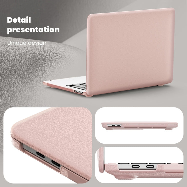 For MacBook Pro 13.3 inch M1 A2338 Business Magnetic Holder PC + PU Laptop Protective Case(Pink) - MacBook Pro Cases by buy2fix | Online Shopping UK | buy2fix