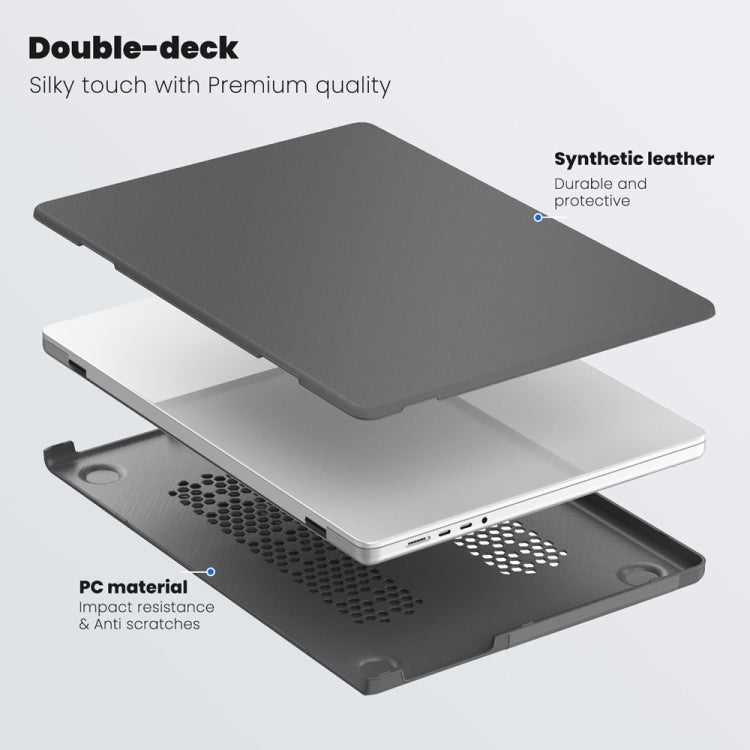 For MacBook Pro 16.2 inch A2991 / A2485 Business Magnetic Holder PC + PU Laptop Protective Case(Grey) - MacBook Pro Cases by buy2fix | Online Shopping UK | buy2fix