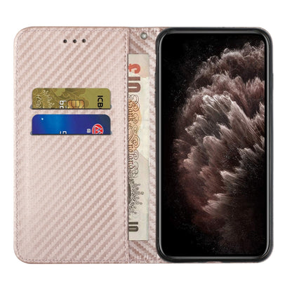 For Samsung Galaxy S25 Ultra 5G Carbon Fiber Texture Magnetic Flip Leather Phone Case(Rose Gold) - Galaxy S25 Ultra 5G Cases by buy2fix | Online Shopping UK | buy2fix