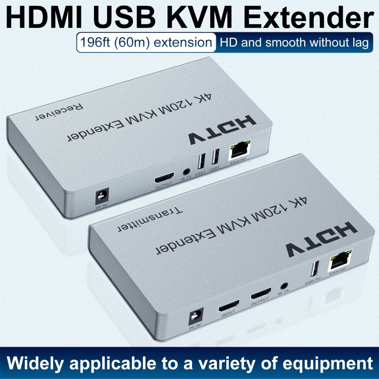 120m HDMI USB KVM 4K Network Extender, Plug:EU Plug - Amplifier by buy2fix | Online Shopping UK | buy2fix