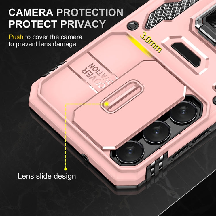 For Samsung Galaxy S25+ 5G Armor PC Hybrid TPU Camera Shield Phone Case(Rose Gold) - Galaxy S25+ 5G Cases by buy2fix | Online Shopping UK | buy2fix