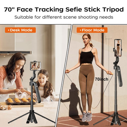 FUNSNAP A6 360 Degree Al Gimbal Selfie Stick Smart Face Tracking Integrated Tripod(Black) - Selfie Sticks by FUNSNAP | Online Shopping UK | buy2fix