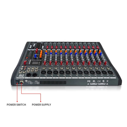 XTUGA CT120X 12-Channels Audio Mixer DJ Mixing Console with 48V Power Supply(EU Plug) - Live Sound Effects Processors by XTUGA | Online Shopping UK | buy2fix