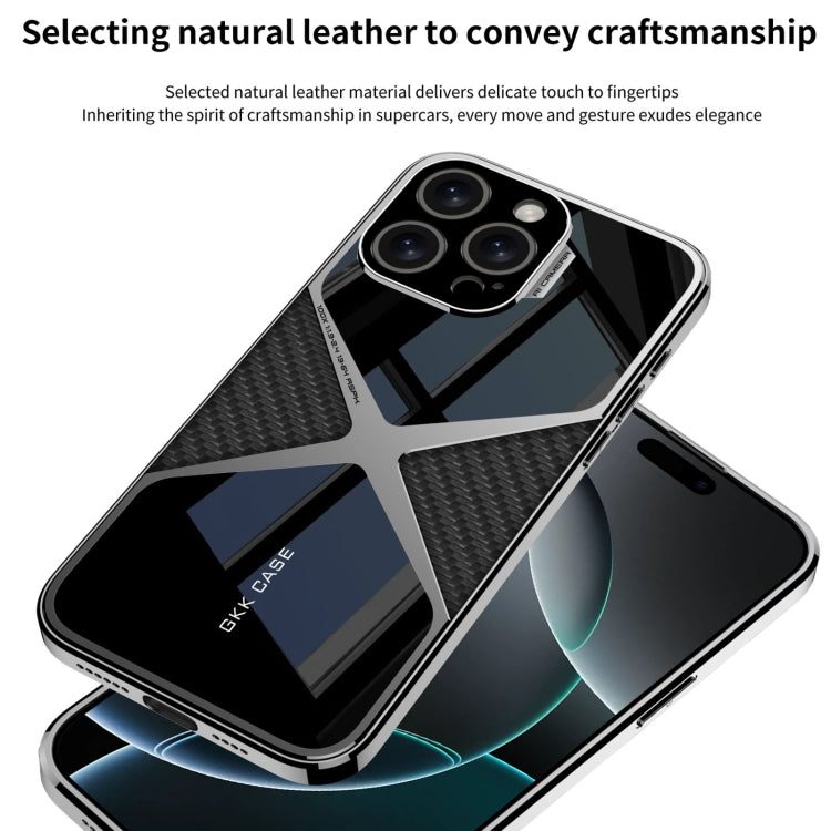 For iPhone 16 Pro Max GKK Leather Electroplating Supersonic Speed Shockproof Phone Case(Black) - iPhone 16 Pro Max Cases by GKK | Online Shopping UK | buy2fix