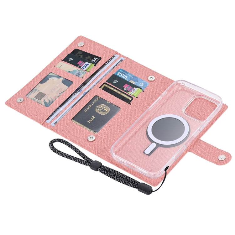 For iPhone 16 Pro Max ViLi GBS-C Series MagSafe Magnetic RFID Leather Flip Phone Case(Pink) - iPhone 16 Pro Max Cases by ViLi | Online Shopping UK | buy2fix